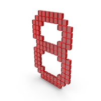 Glass Digital Number 8 Icon PNG & PSD Images