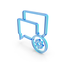 Glass Chat Setting Icon PNG & PSD Images