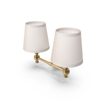 Lugarno Double Sconce Lacquered Burnished Brass PNG & PSD Images