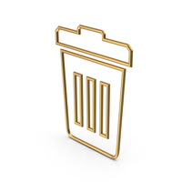 Gold Recycle Bin Symbol PNG & PSD Images