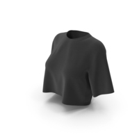 Black Oversized Women Crop Top T shirt PNG & PSD Images