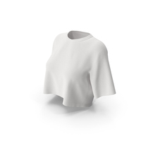 White Oversized Women Crop Top T-Shirt PNG & PSD Images