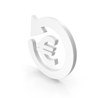 Euro Refund Money, Currency Exchange Or Cash Back Icon White PNG & PSD Images