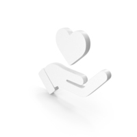 White Hand With Heart Icon PNG & PSD Images