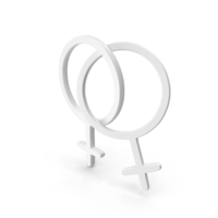 Lesbian Gender Icon White PNG & PSD Images