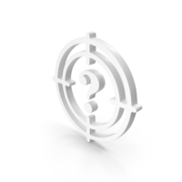 Out Line Central Question Mark Focus On Target Icon White PNG & PSD Images