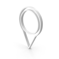 White GPS Location Outline Icon PNG & PSD Images
