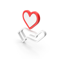 Out Line Hand With Heart Secure Life Icon White PNG & PSD Images