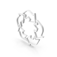 White Recycling Outline Icon PNG & PSD Images