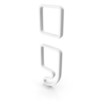 White Semicolon Outline Icon PNG & PSD Images