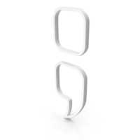 White Semicolon Outline Icon PNG & PSD Images