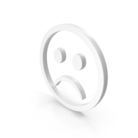 White Sad Icon PNG & PSD Images