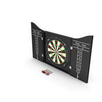 Classic Dartboard with Cabinet and Scoreboards PNG & PSD Images