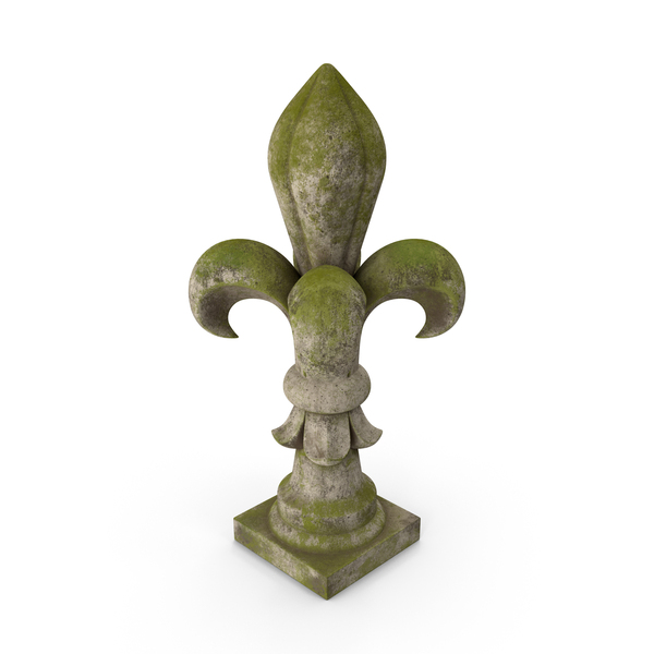 Fleur De Lis Finial Mossy Stone PNG & PSD Images
