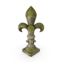 Fleur De Lis Finial Mossy Stone PNG & PSD Images