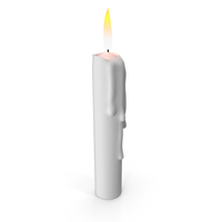 Realistic Lit Candle with Wax Drips PNG & PSD Images