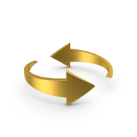 Gold Rotation Arrows PNG & PSD Images