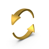 Gold Rotation Arrows PNG & PSD Images