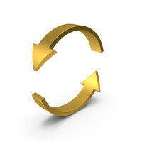 Gold Rotation Arrows PNG & PSD Images