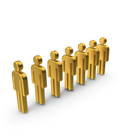 Line People Queue Gold PNG & PSD Images