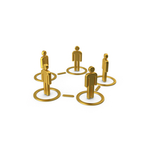 Gold People Network Icon PNG & PSD Images