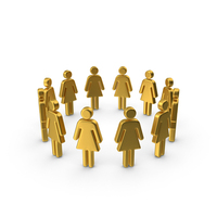 Group of Women in Circle Gold PNG & PSD Images