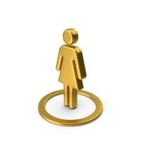 Woman in Circle Icon Gold PNG & PSD Images