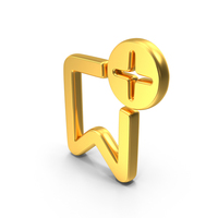 Gold Add Bookmark Symbol PNG & PSD Images