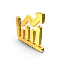Gold Growth Bar Chart Symbol PNG & PSD Images