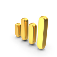 Bar Graph Gold Symbol PNG & PSD Images