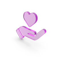 Glass Hand With Heart Icon PNG & PSD Images