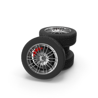 Stack Of Four Wheel New Black Tyres PNG & PSD Images