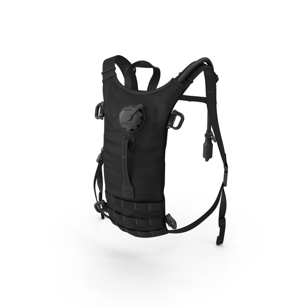 Hydration Backpack Carrier Black Worn Position PNG & PSD Images
