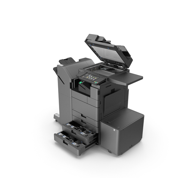 Laser MFP Black Scanner and Trays Open PNG & PSD Images