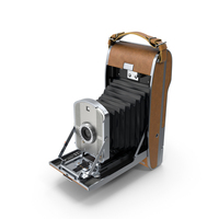 Vintage Folding Camera in Leather Case PNG & PSD Images