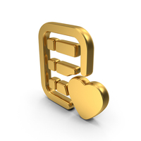 Gold Favourite Checklist Symbol PNG & PSD Images