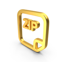 Zip File Gold Symbol PNG & PSD Images
