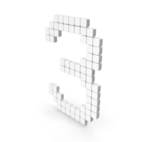 Digital Number 3 Icon White PNG & PSD Images