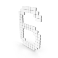 White Digital Number 6 Icon PNG & PSD Images