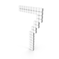 White Digital Number 7 Icon PNG & PSD Images