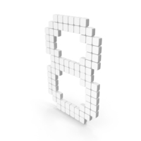 White Digital Number 8 Icon PNG & PSD Images