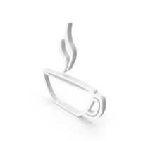 Out Line Coffee Cup Icon White PNG & PSD Images