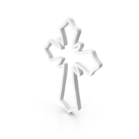 White Cross Outline Icon PNG & PSD Images