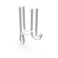 White Greek Alphabet Mu Outline Icon PNG & PSD Images
