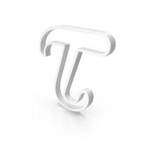 White Greek Alphabet Tau Outline Icon PNG & PSD Images