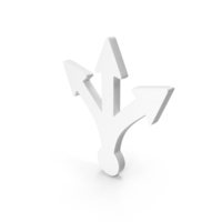 White Three Way Directional Icon PNG & PSD Images