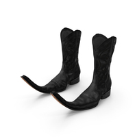 Mexican Guarachero Boots Black PNG & PSD Images