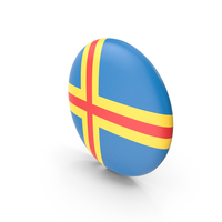 Golden Flag Badge of Aland Islands PNG & PSD Images