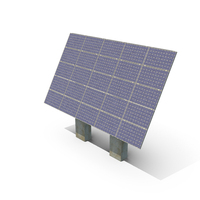 Solar Panel Array on Concrete Supports PNG & PSD Images