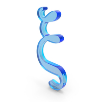 Greek Alphabet Xi Icon Glass PNG & PSD Images